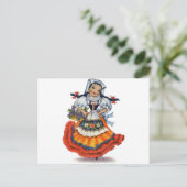 Alte spanische Puppe Postkarte (Stehend Vorderseite)
