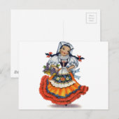 Alte spanische Puppe Postkarte (Vorne/Hinten)
