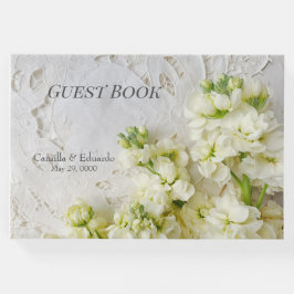 Alte Spitze mit weißen Blume Hochzeit Gästebuch