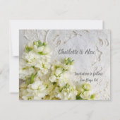 Alte Spitze mit weißen Blume Save The Date (Rückseite)