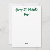 Alte St. Patrick's Day Karte im Großvater-Stil (Rückseite)