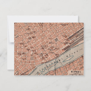 Alte St Paul MN Karte Postkarte