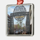 Alte Stadt Chicago Silbernes Ornament (Links)