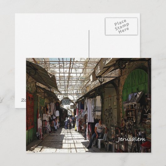 Alte Stadt Jerusalem Postkarte (Vorne/Hinten)