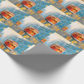 Alte Stadtbahn Ölgemälde Geschenkpapier (Ecke)