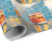 Alte Stadtbahn Ölgemälde Geschenkpapier (Rolleneckpunkt)