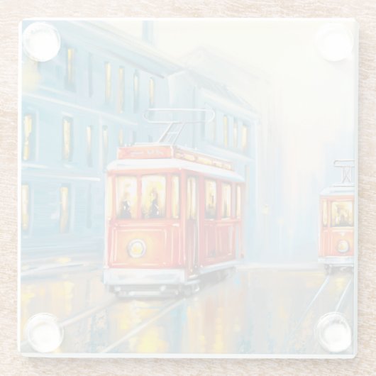 Alte Stadtbahn Ölgemälde Glasuntersetzer (Rückseite)