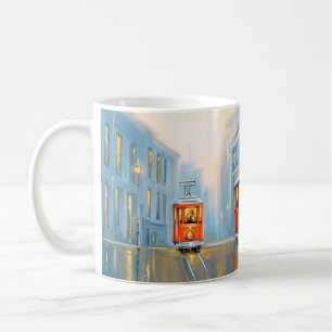 Alte Stadtbahn Ölgemälde Kaffeetasse
