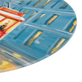 Alte Stadtbahn Ölgemälde Schneidebrett (Ecke)
