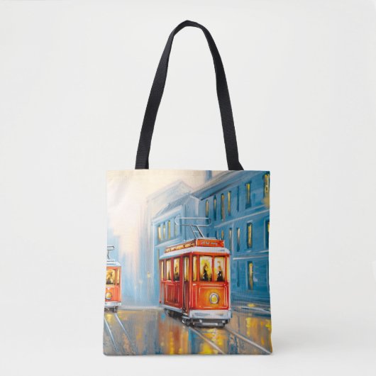 Alte Stadtbahn Ölgemälde Tasche (Vorderseite)