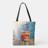 Alte Stadtbahn Ölgemälde Tasche (Rückseite)