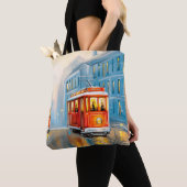 Alte Stadtbahn Ölgemälde Tasche (Von Nahem)
