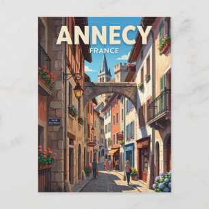 Alte Stadtgasse, Annecy Frankreich Postkarte