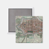 Alte Stadtkarte von Alkmaar Magnet (Vorderseite/Rückseite)