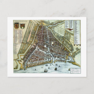 Alte Stadtkarte von Rotterdam Postkarte