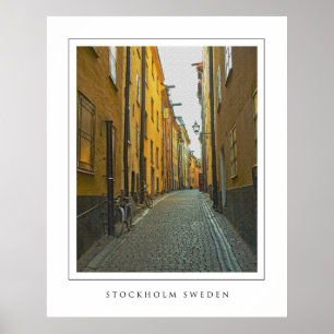 Alte Stadtstraße - Stockholm Poster