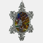 Alte Stadtverzierung Schneeflocken Zinn-Ornament (Links)