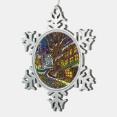 Alte Stadtverzierung Schneeflocken Zinn-Ornament (Rechts)