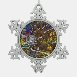 Alte Stadtverzierung Schneeflocken Zinn-Ornament