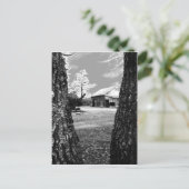 Alte Stallhalle Land Schwarz-Weiß-Foto Postkarte (Stehend Vorderseite)