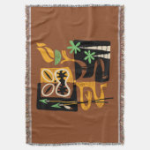 Alte Stammesrituale: Mann mit Feuer und Speere Decke (Vorderseite Vertikal)