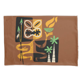 Alte Stammesrituale: Mann mit Feuer und Speere Kissenbezug