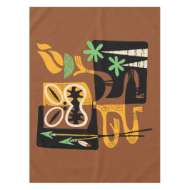 Alte Stammesrituale: Mann mit Feuer und Speere Tischdecke