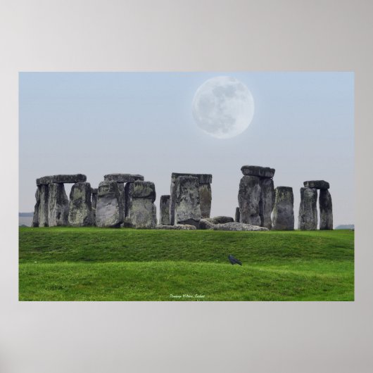 Alte Stätte Stonehenge Stehend Stones & Moon Poster (Vorne)