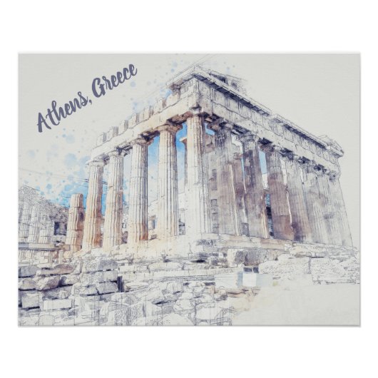 Alte Stätten Parthenon in Athen, Griechenland Poster (Vorderseite)