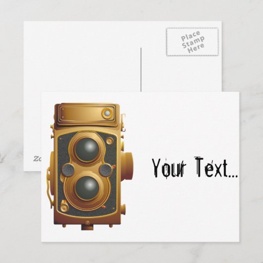 Alte Steampunk-Kamera Postkarte (Vorne/Hinten)