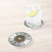 Alte Steampunk-Takt-Designeranschlüsse, Vintag Sandstein Untersetzer (Seite)