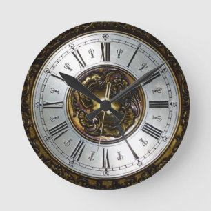 Alte Steampunk-Vintage-Kuriosität Runde Wanduhr