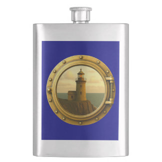 Alte Stein Leuchtturm Klassische Flasche Flachmann