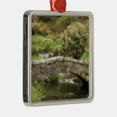 Alte Steinbrücke über einem Strom in Dartmoor Park Silbernes Ornament (Rechts)