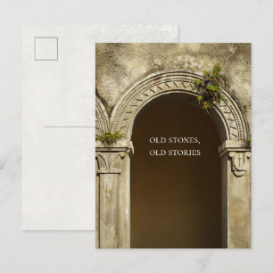 Alte Steine, alte Geschichten, poetische Architekt Postkarte