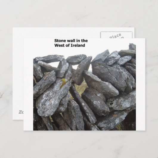 Alte Steinmauern in Irland Postkarte (Vorne/Hinten)