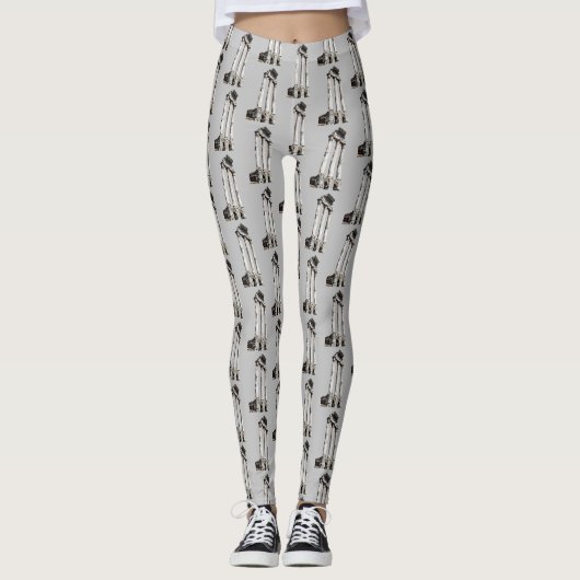 Alte Steinsäulen auf grau Leggings (Vorderseite)