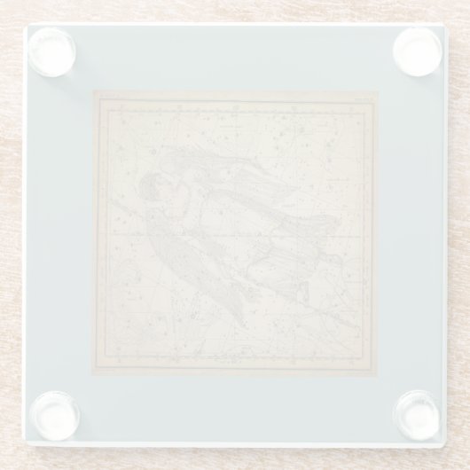 Alte Sternkarte Jungfrau des Mondes Glasuntersetzer (Rückseite)