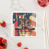 Alte Stiefel der amerikanischen Flagge für das Mil Serviette (Beispiel)