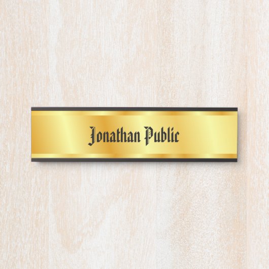 Alte Stil Handgeschriebene Script-Imitate Gold Ele Türschild (Vorderseite )