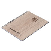 Alte Stilkalligraphie Monogram Template Holz Notizblock (Linke Seite)