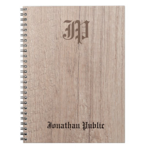 Alte Stilkalligraphie Monogram Template Holz Notizblock