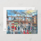 Alte Stockport-Viadukbahn Ölmalerei Postkarte (Vorne/Hinten)
