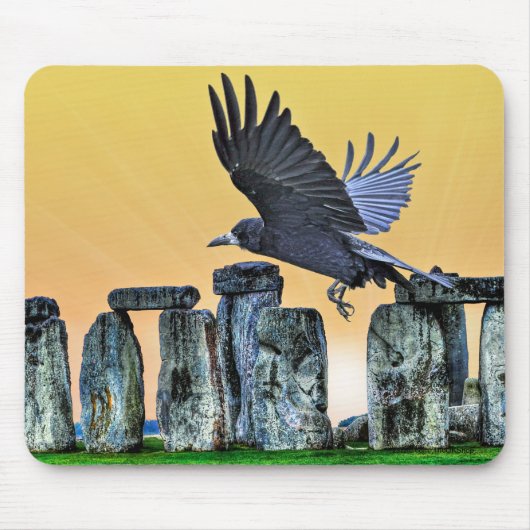 Alte Stonehenge & Rook Corvid-lover Geschenk Mousepad (Vorne)