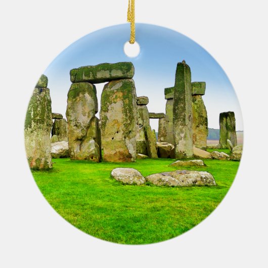 Alte Stonehenge Stehend Stones im Sommer Kunst Keramik Ornament (Hinten)