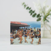 Alte Strandparty Postkarte (Stehend Vorderseite)