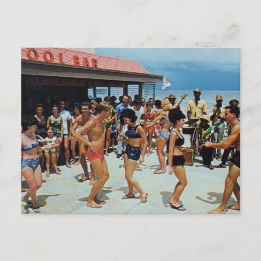Alte Strandparty Postkarte (Vorderseite)