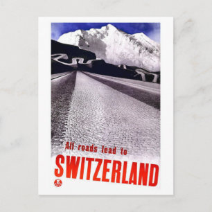 Alte Straßen in der Schweiz Postkarte