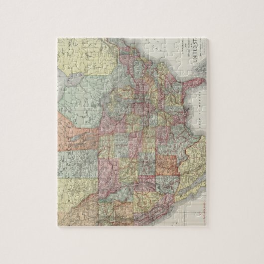 Alte Straßenkarte der USA. Puzzle (Vertikal)