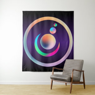Alte Symbole Rainbow-Alien-Crop-Circle Wandteppich